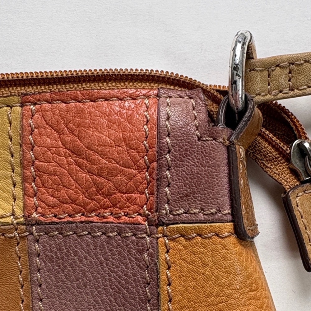 Vintage Fossil Crossbody Multicolor Patchwork Lea… - image 8